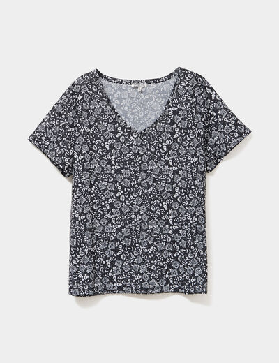 T-shirt manches courtes noir femme grande taille
