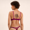 Soutien-gorge corbeille padd&eacute; dentelle violet fonc&eacute; femme