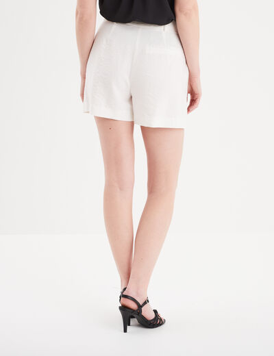 Short ample à pinces blanc femme