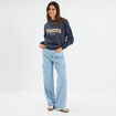 Jeans cargo large coton denim triple stone femme