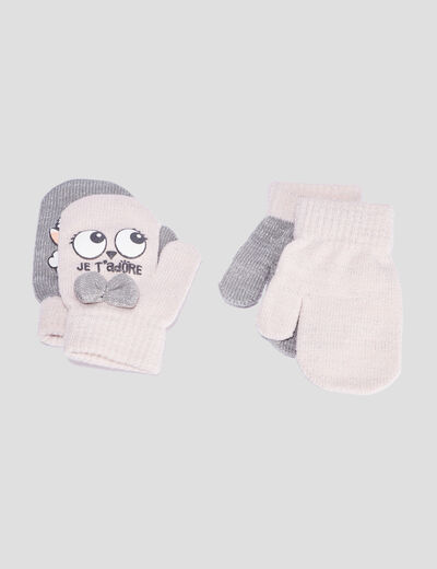 Lot 2 paires moufles multicolore bébé fille