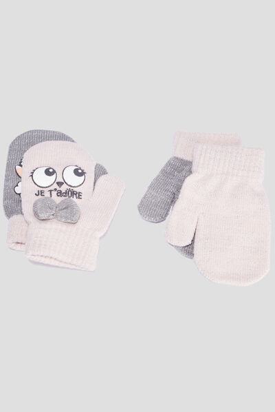 Lot 2 paires moufles multicolore bébé fille