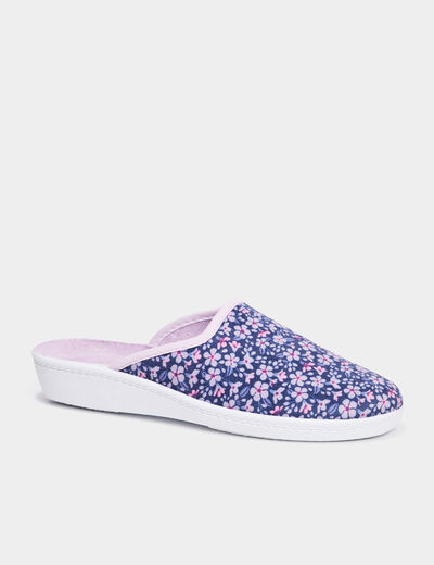 Chaussons mules compensés mauve femme