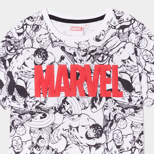 t shirt col rond manches courtes marvel multicolore garcon T-shirt col rond manches courtes Marvel multicolore garçon