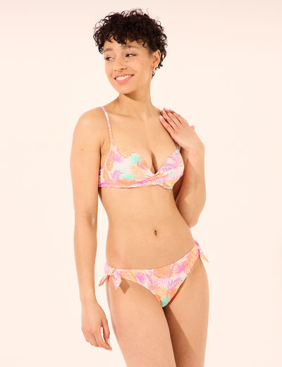 Bas de maillot de bain détails noeuds orange femme