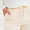 Pantalon jogging droit molleton sable femme