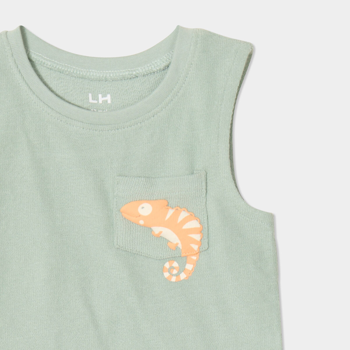 Ensemble 2 pièces débardeur short coton vert pastel bébé garçon