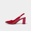 Escarpins &agrave; talons bouts pointus rouge femme