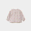 Blouse avec volants en gaze de coton ecru b&eacute;b&eacute; fille