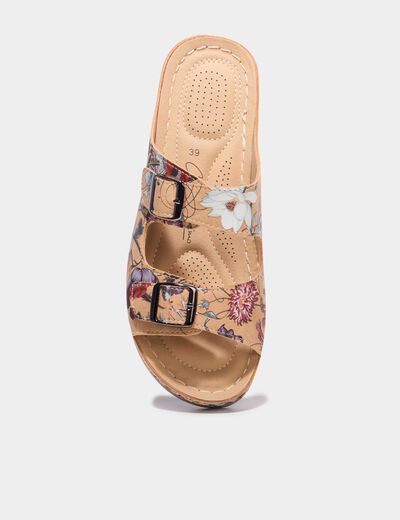 Mules avec boucles marron femme
