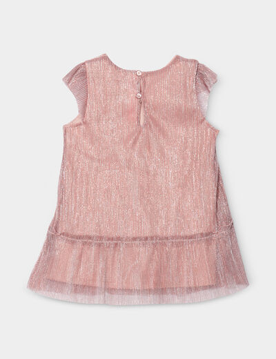 Ensemble de fêtes robe et collants rose clair bébé fille