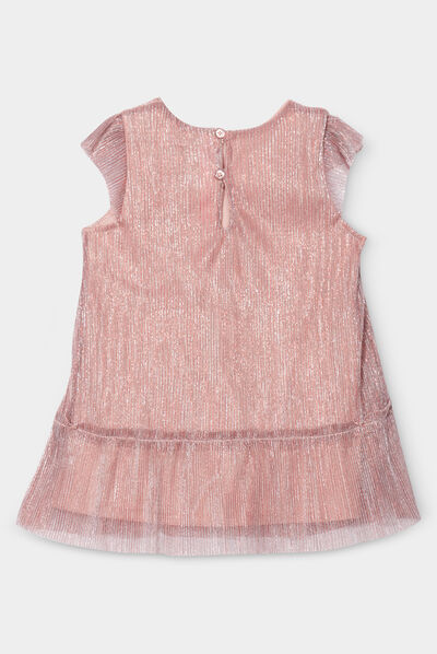 Ensemble de fêtes robe et collants rose clair bébé fille