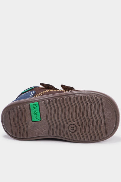 Bottillons en cuir Kickers Kinop marron bébé garçon