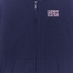 Sweat zippé molleton à capuche bleu marine fille