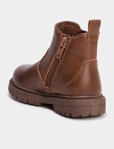 Bottines chelsea crant&eacute;es Liberto marron b&eacute;b&eacute; gar&ccedil;on