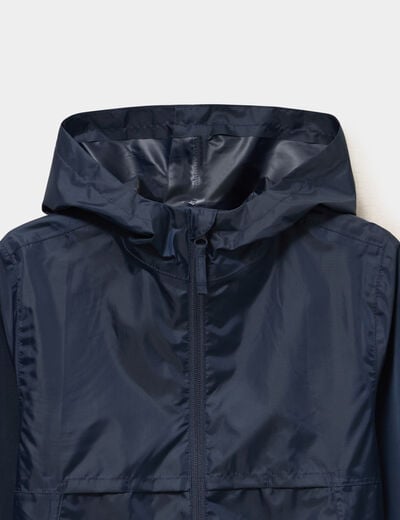 Veste imperm&eacute;able coupe-vent bleu marine mixte