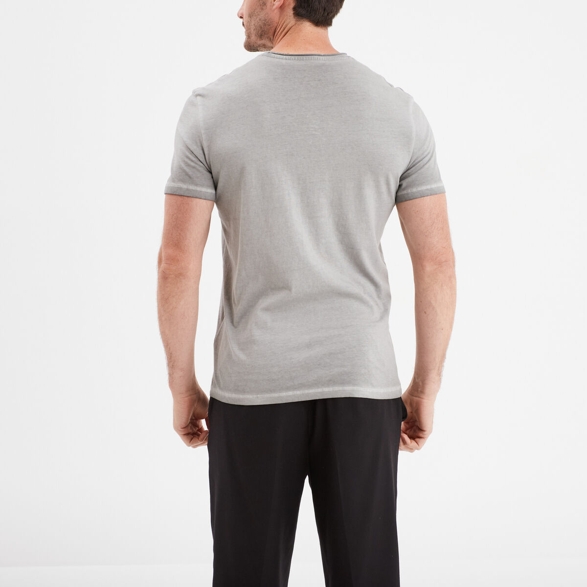 T-shirt manches courtes coton Liberto gris clair homme