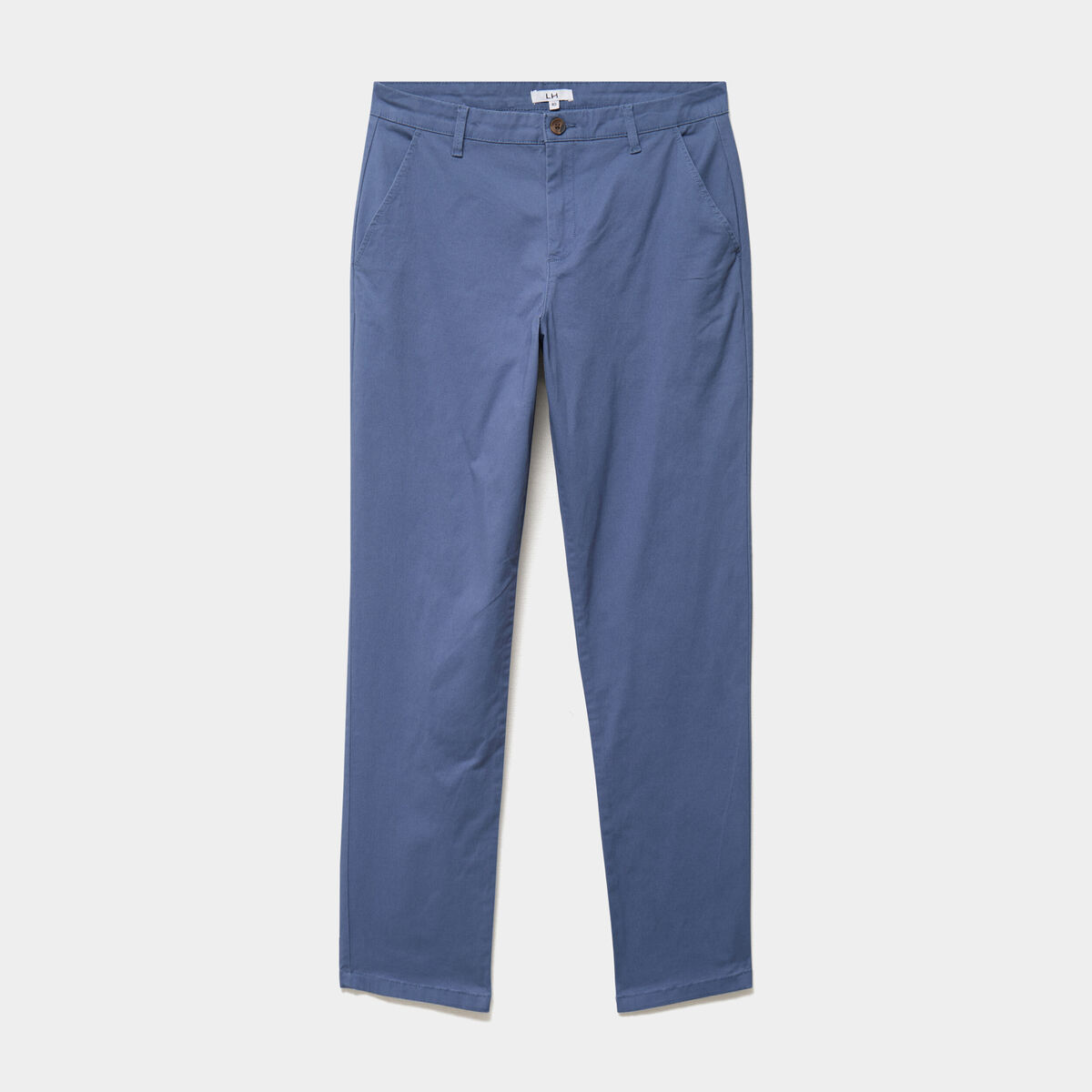 Pantalon chino droit stretch bleu gris homme