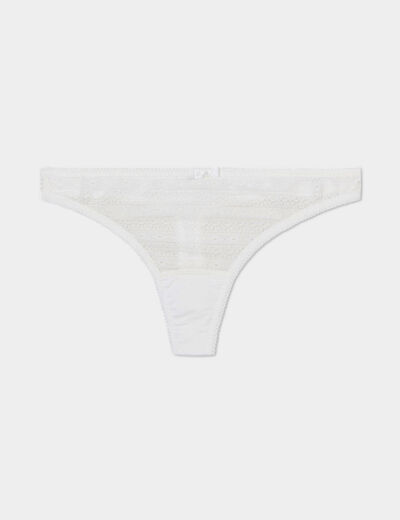 String en dentelle ecru femme
