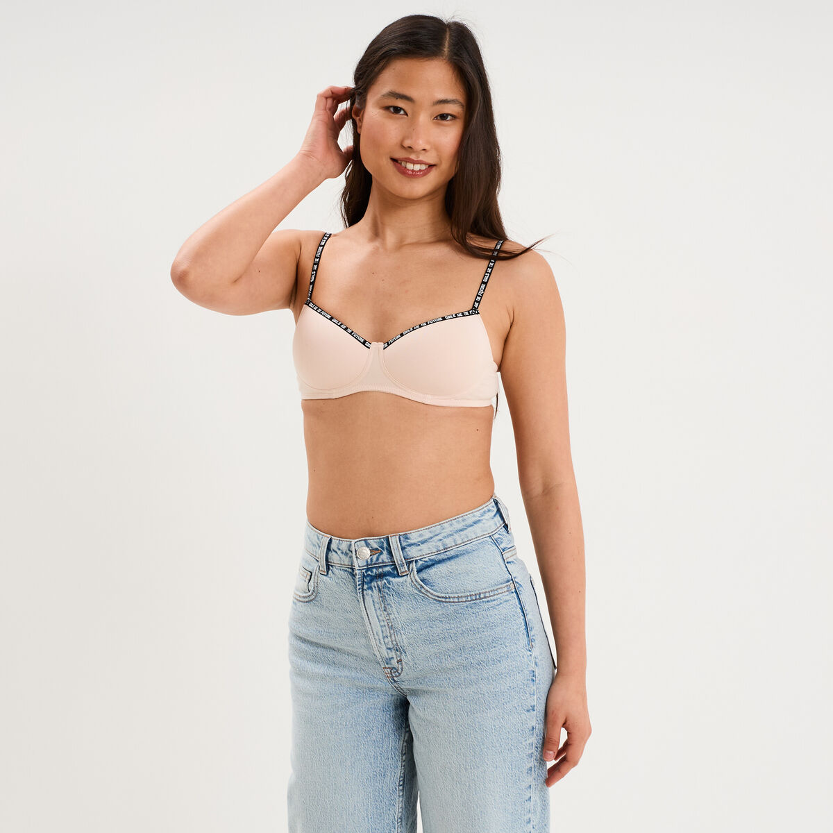 Soutien-gorge triangle padd&eacute; rose clair femme