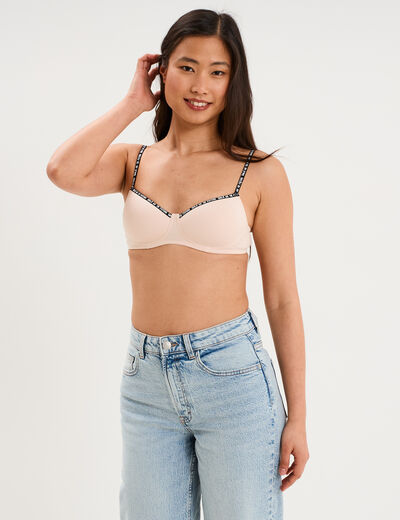 Soutien-gorge triangle padd&eacute; rose clair femme