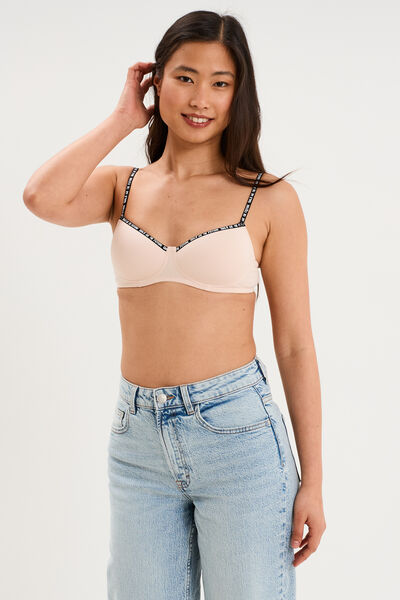 Soutien-gorge triangle padd&eacute; rose clair femme