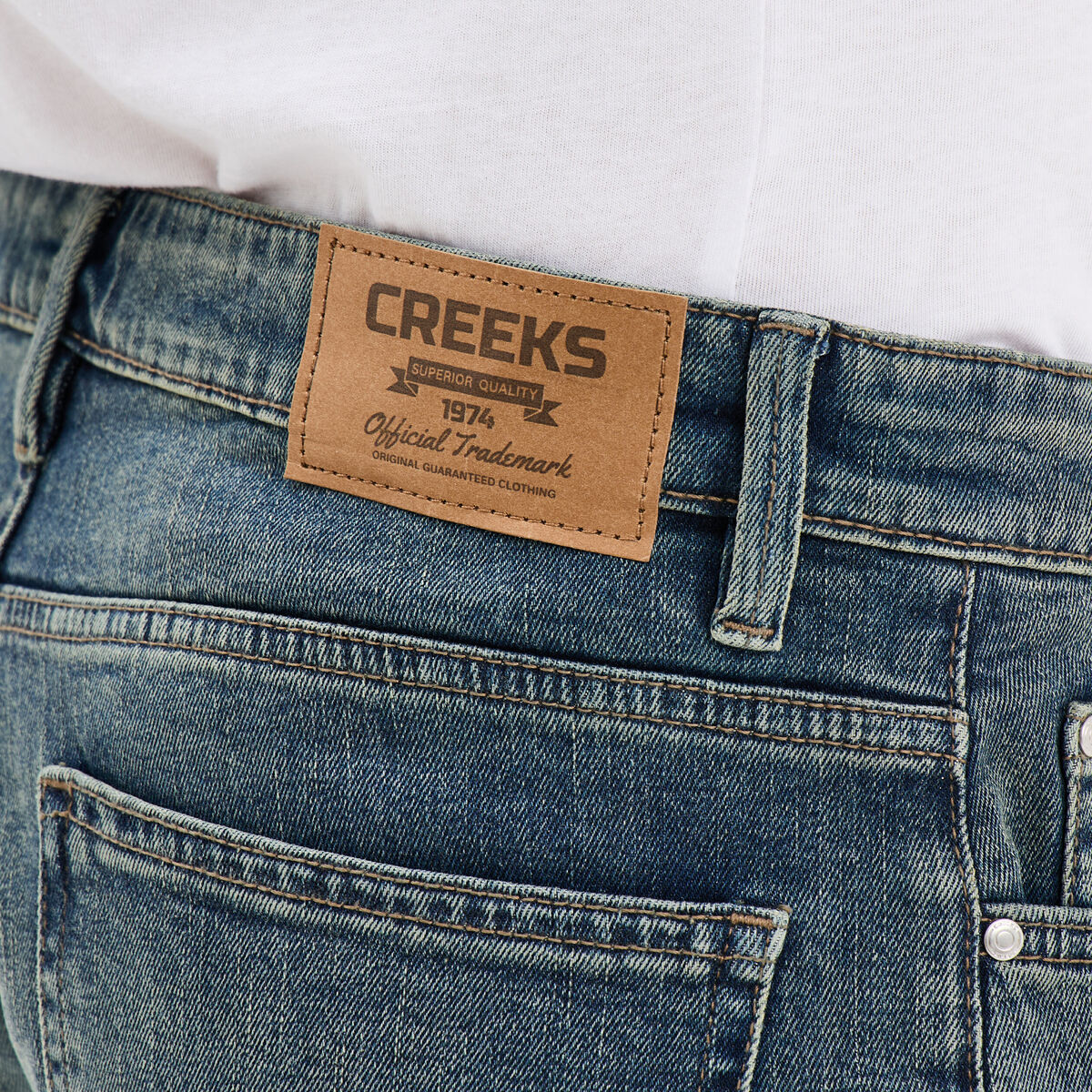 Jeans regular 5 poches denim used homme