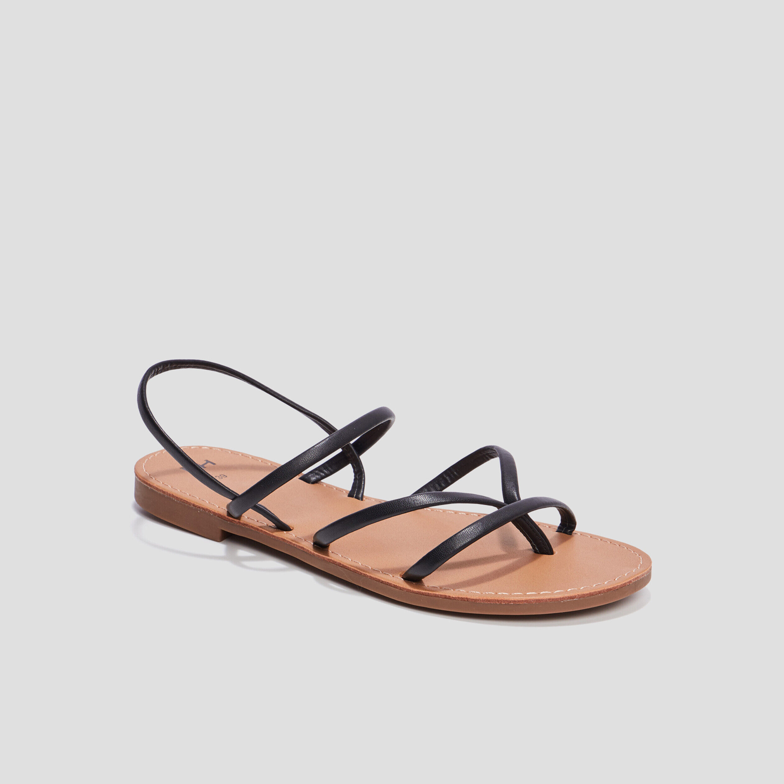 Sandales plates noir femme LH