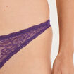 Tanga en dentelle doublure coton mauve femme