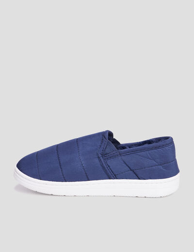 Chaussons doublure fausse fourrure bleu garçon