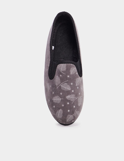 Chaussons compensés gris femme