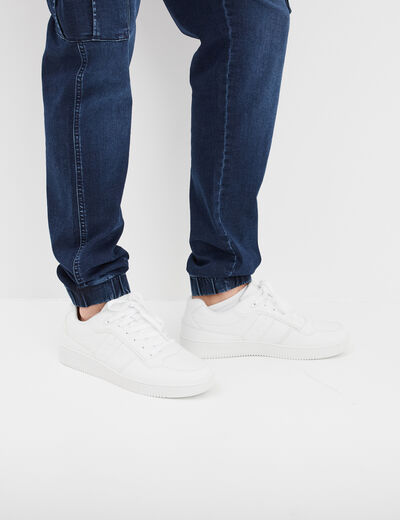 Tennis basses à lacets blanc homme