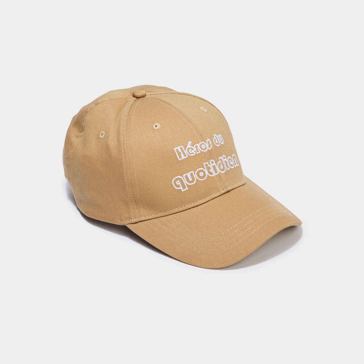 Casquette brod&eacute;e coton sable homme