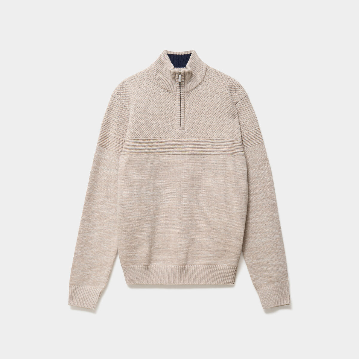 Pull col camionneur manches longues gris clair homme