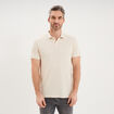 Polo textur&eacute; manches courtes coton ecru homme