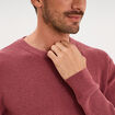 Pull en maille textur&eacute;e col rond vieux rose homme