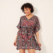 Robe de plage manches 3/4 multicolore femme