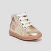 Bottillons en cuir rose champagne bébé fille