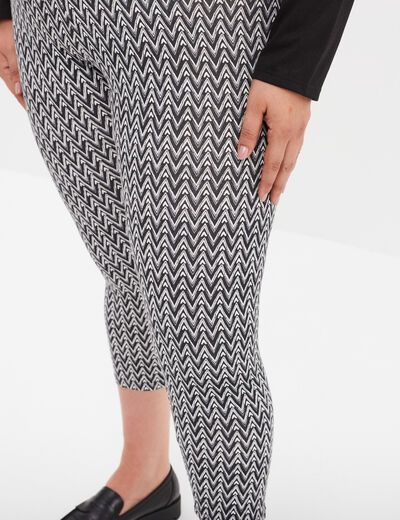 Leggings 3/4 coton noir femme grande taille