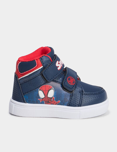 Baskets montantes à scratchs Spider-Man bleu bébé garçon