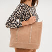 Sac cabas effet su&eacute;dine sable femme