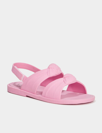 Sandales brides noeuds Wamea Beach rose fille