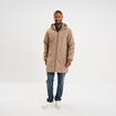 Parka d&eacute;perlante doubl&eacute;e &agrave; capuche taupe homme