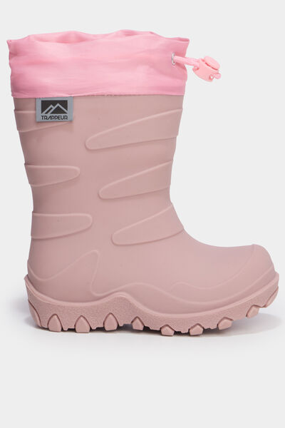 Bottes de pluie doubl&eacute;es rose fille