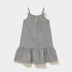 Robe courte &agrave; bretelles et volants noir fille