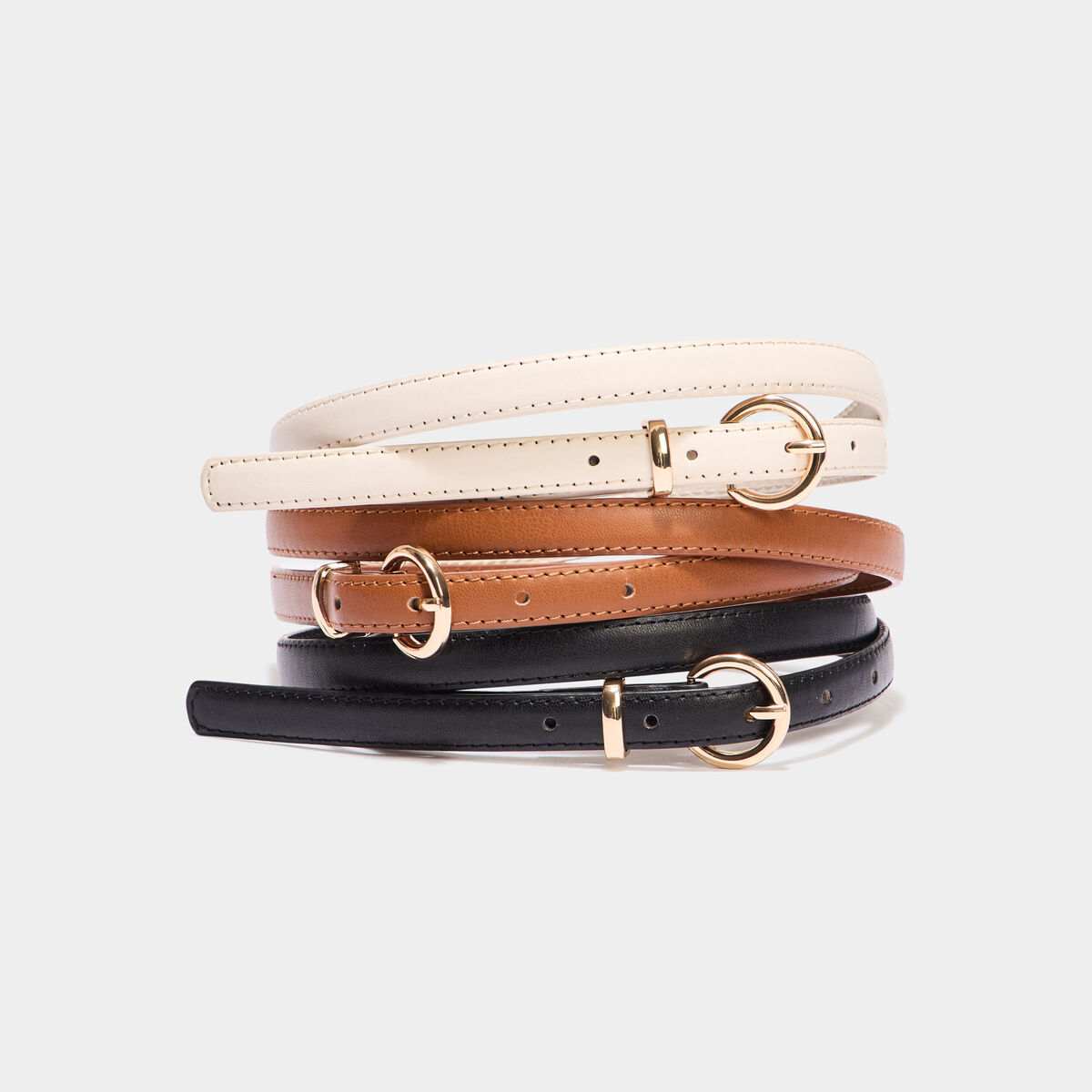 Lot 3 ceintures fines multicolore femme