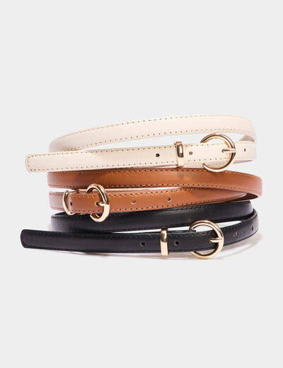 Lot 3 ceintures fines multicolore femme