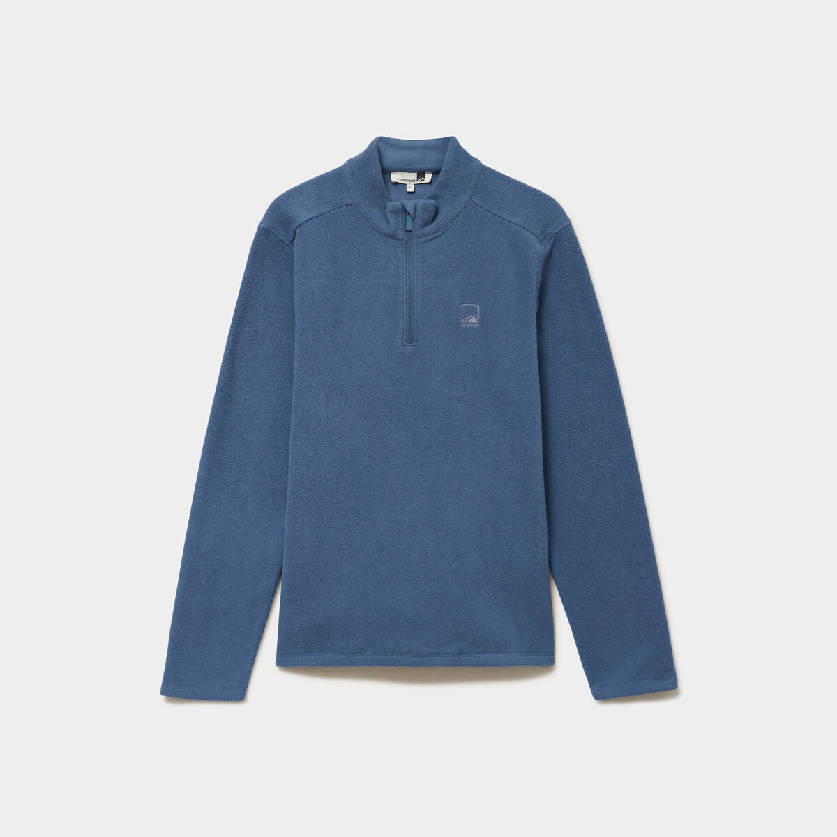 Sweat polaire col camionneur bleu gris homme