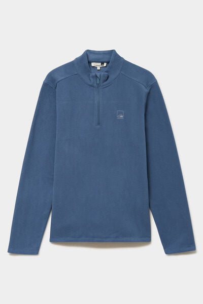 Sweat polaire col camionneur bleu gris homme