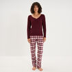Ensemble pyjama t-shirt et pantalon bordeaux femme